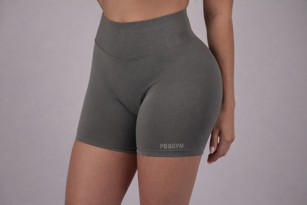 High-Waisted Shorts Grey