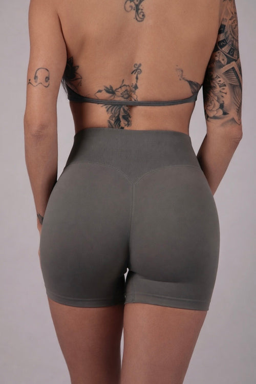 High-Waisted Shorts Grey