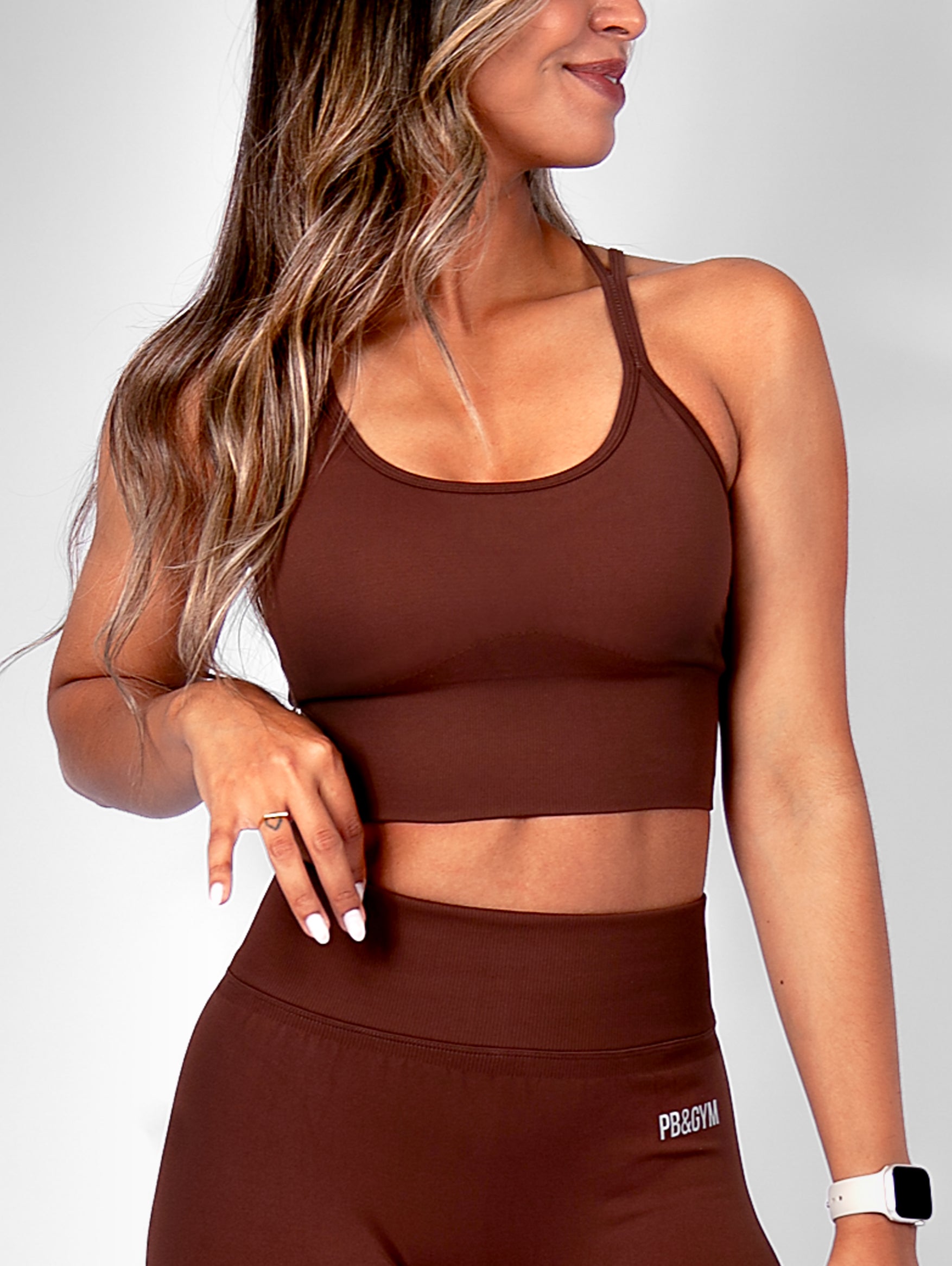 Seamless XV_Back Sports Top Espresso